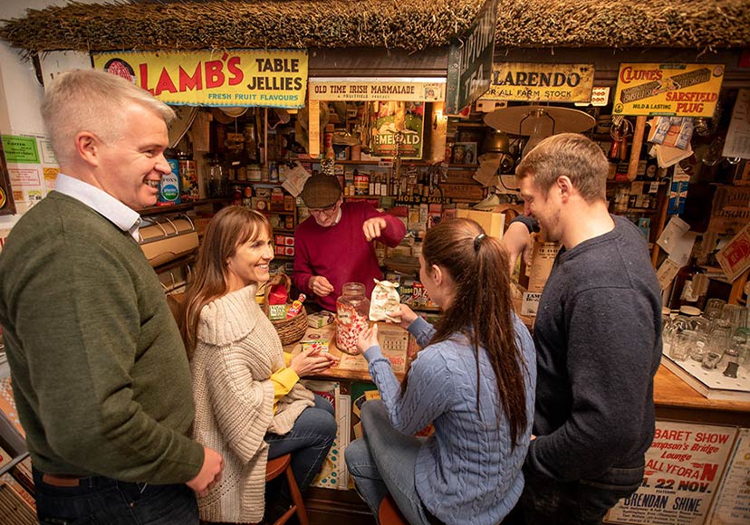 Visitors being shown sweets from Ireland's past.