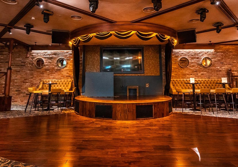 Front view of the stage at The Venue, Athlone.